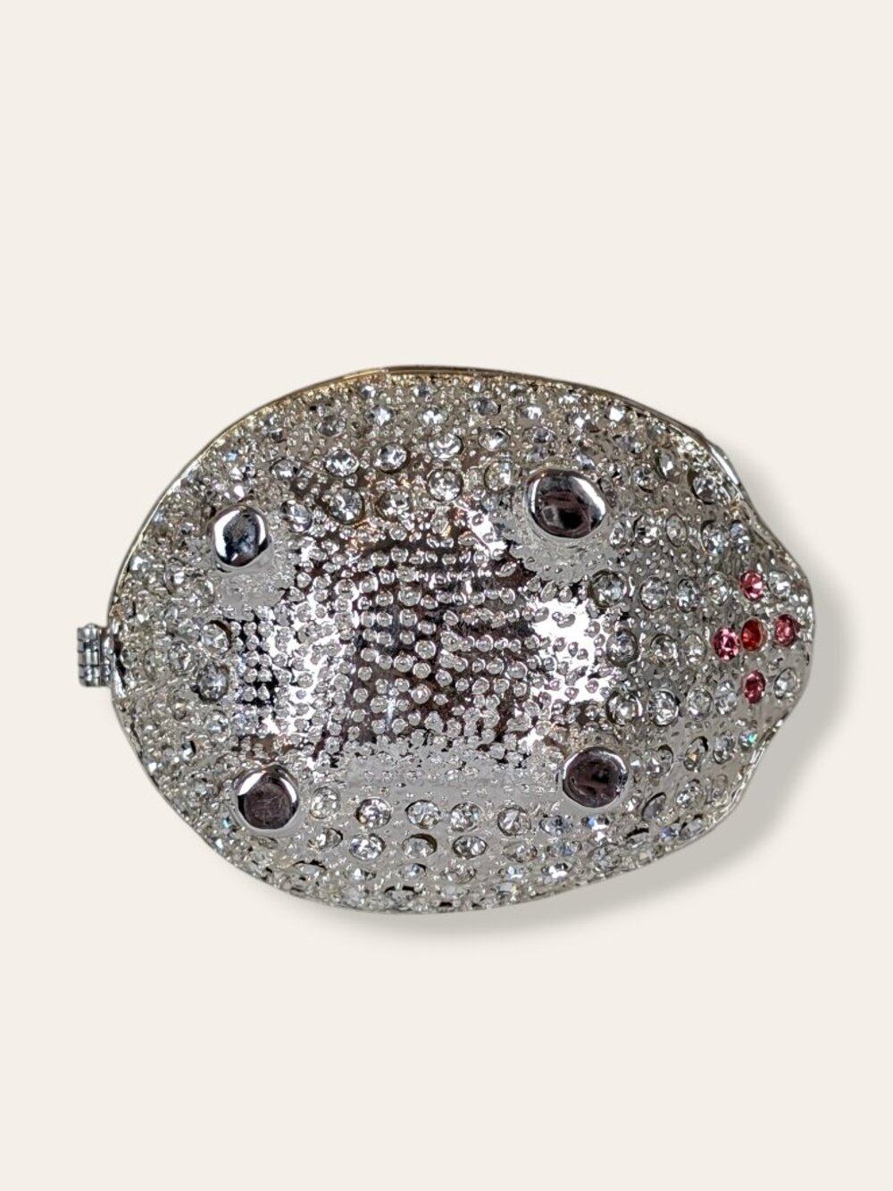 White & Pink Rhinestone Pig Trinket Box - Picture 6 of 8